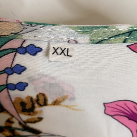 SheIn Women's White & Pink Floral Print Button Front Maxi Dress Rayon size XXL - Picture 8 of 10